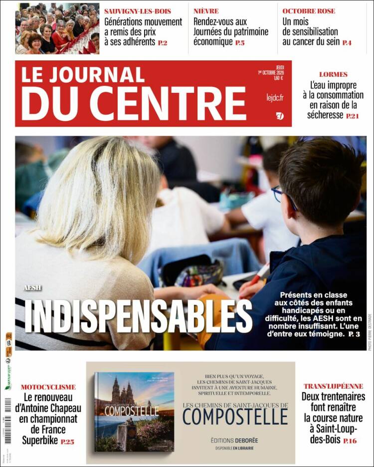Portada de Le Journal du Centre (Francia)