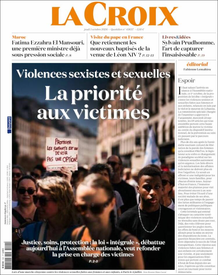 Portada de La Croix (Francia)