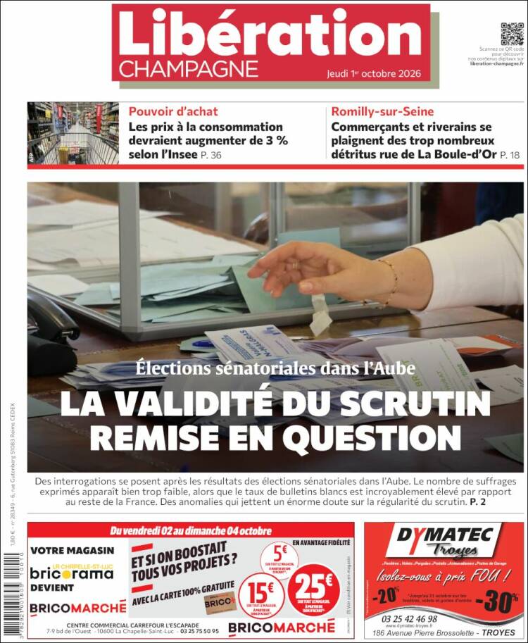 Portada de Libération Champagne (Francia)