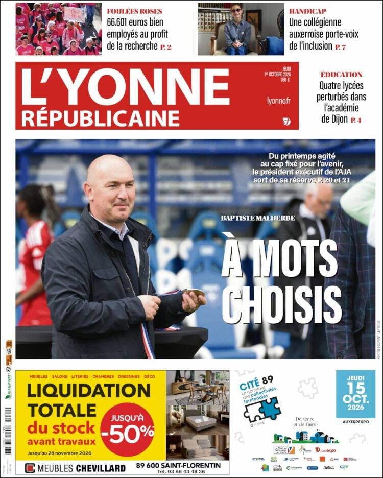 Portada de L'Yonne-Républicaine (Francia)