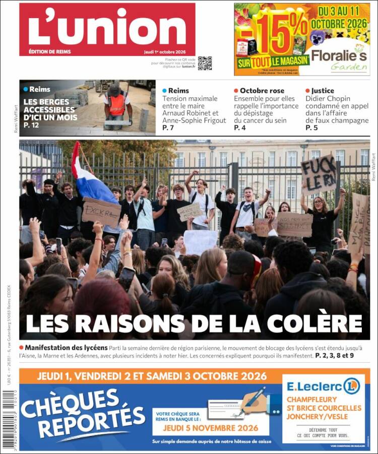 Portada de L'Union (Francia)