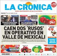 Portada de La Crónica de Baja California (M&eacute;xico)