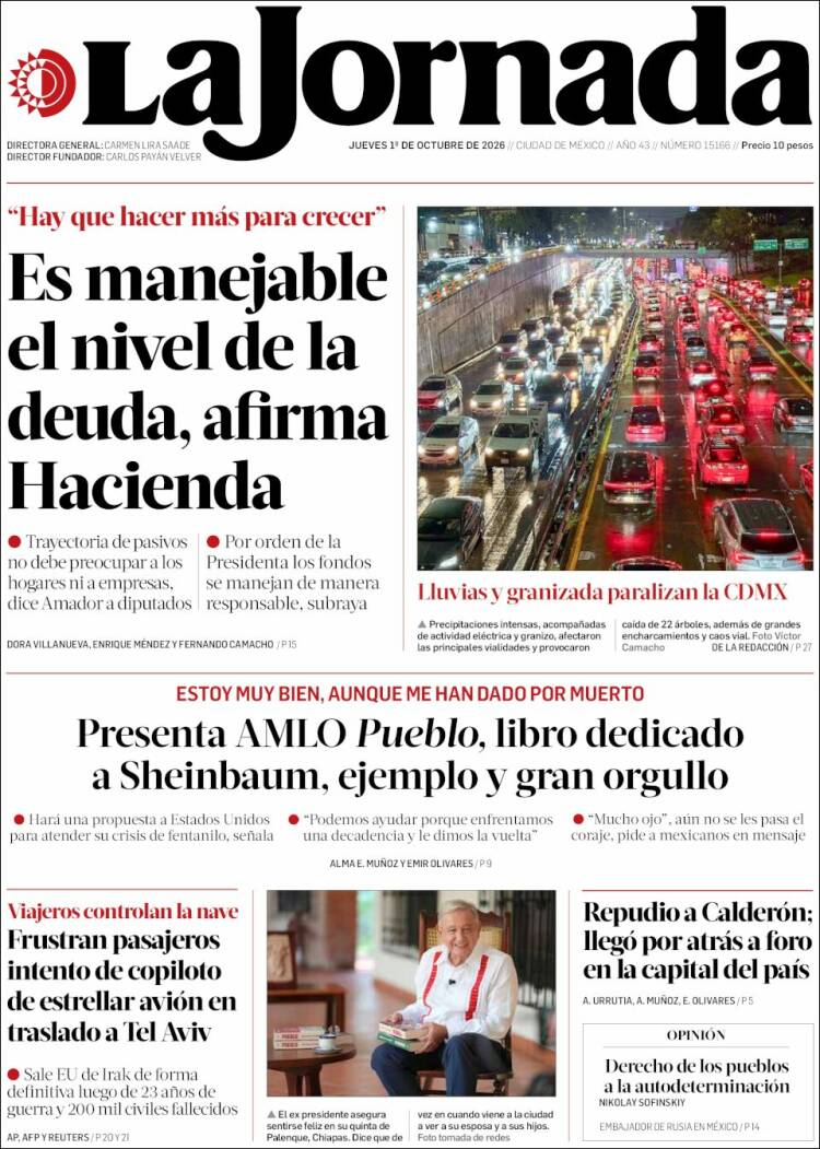 Portada de La Jornada (M&eacute;xico)