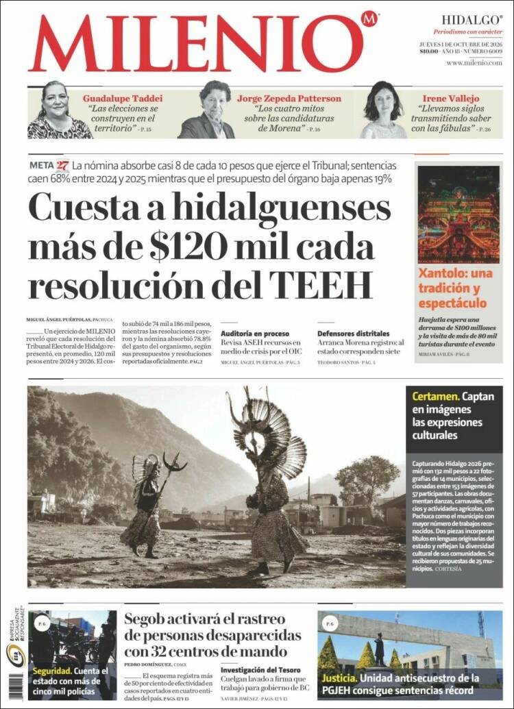 Portada de Milenio de Hidalgo (M&eacute;xico)