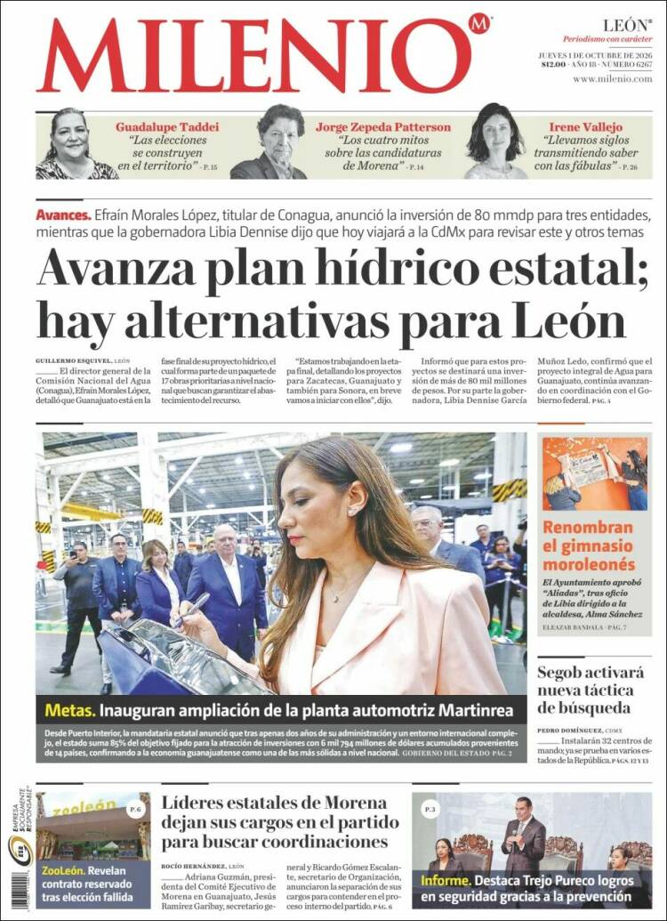 Portada de Milenio de León (M&eacute;xico)
