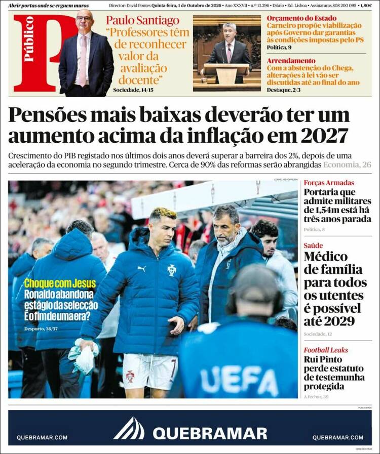 Portada de Público (Portugal)