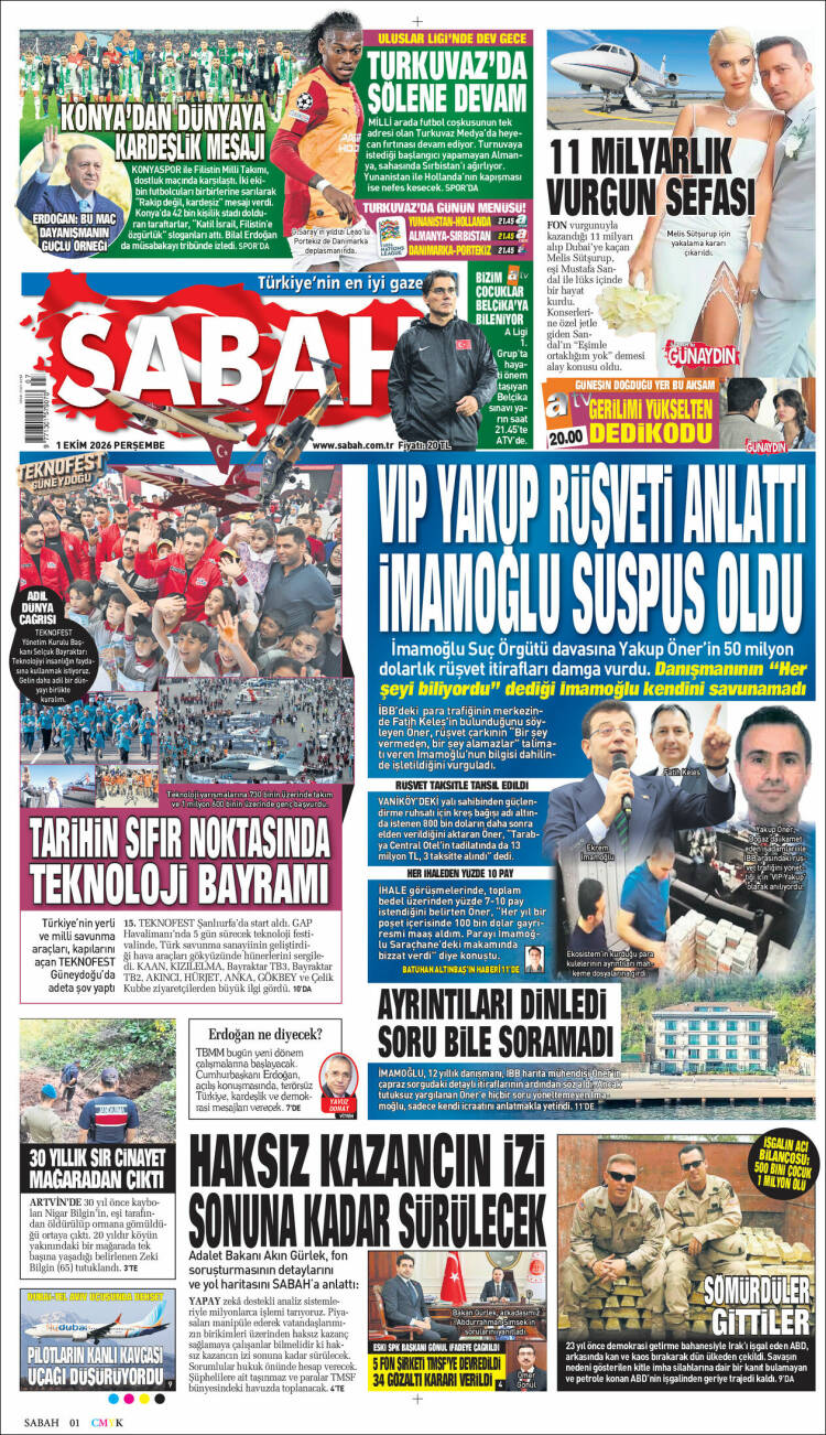 Portada de Sabah (Turqu&iacute;a)