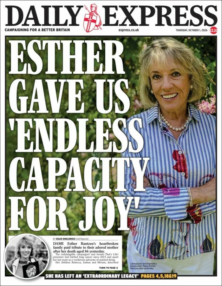 Portada de Daily Express (Reino Unido)