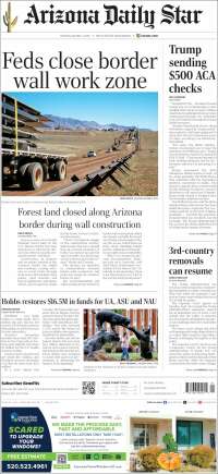 Portada de Arizona Daily Star (USA)