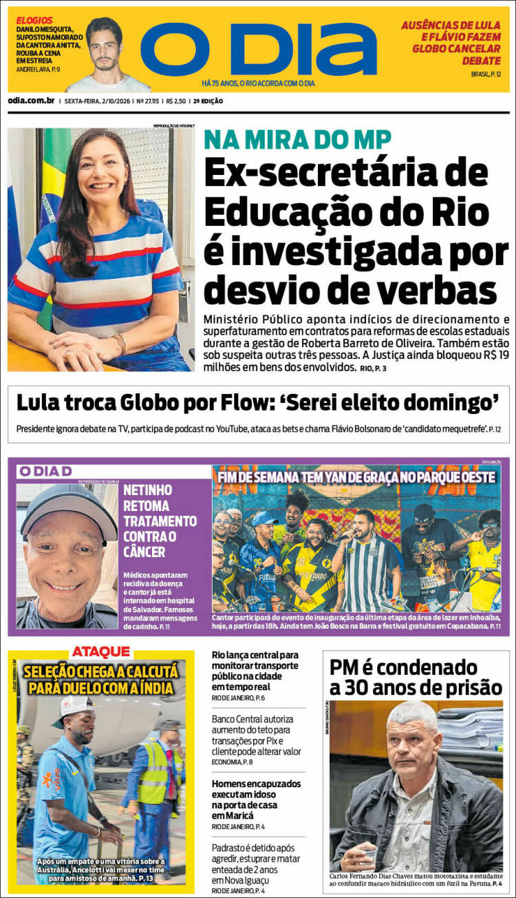 Portada de O Dia (Brasil)
