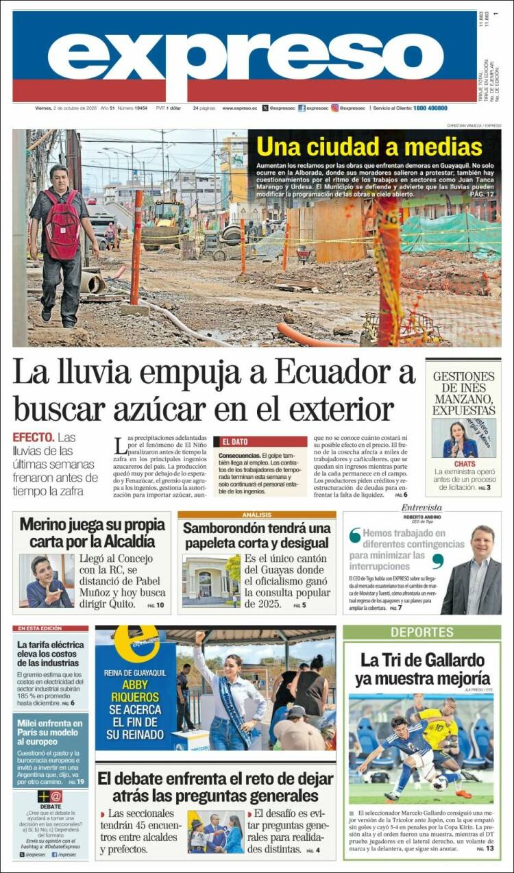 Portada de Expreso (Ecuador)