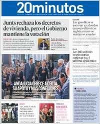 Portada de 20 Minutos - Sevilla (Espa&ntilde;a)