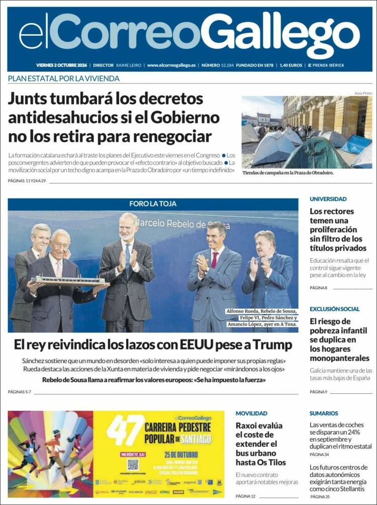Portada de El Correo Gallego (Espa&ntilde;a)
