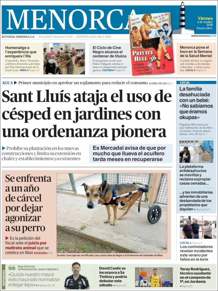 Portada de Menorca - Diario Insular (Espa&ntilde;a)
