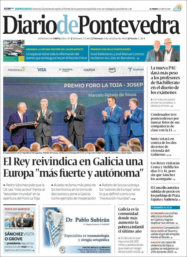 Portada de Diario de Pontevedra (Espa&ntilde;a)