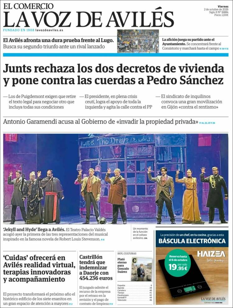 Portada de El Comercio - Avilés (Espa&ntilde;a)