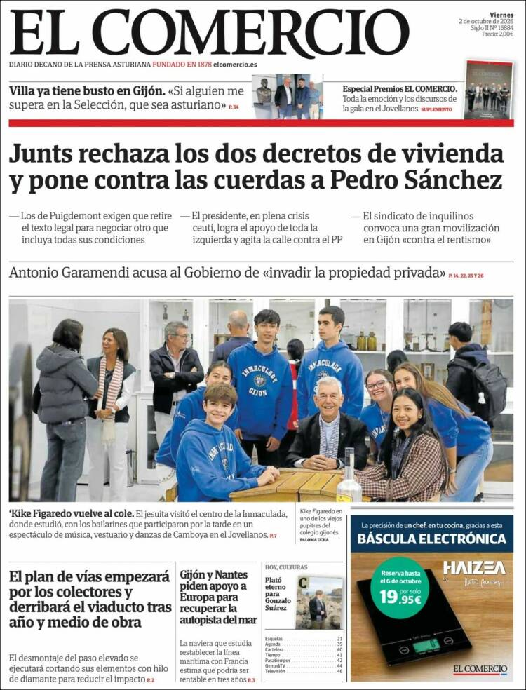 Portada de El Comercio - Gijón (Espa&ntilde;a)