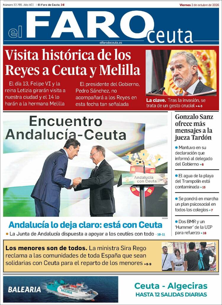 Portada de El Faro de Ceuta (Espa&ntilde;a)