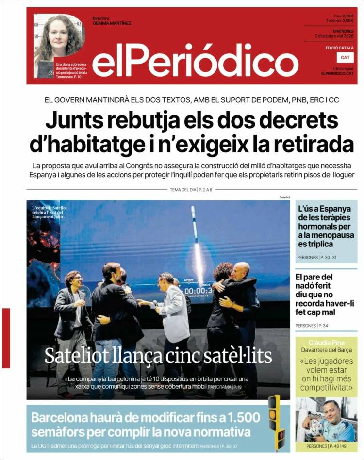 Portada de El Periódico de Catalunya (Espa&ntilde;a)