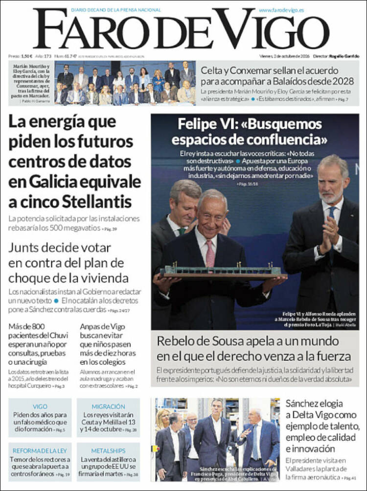 Portada de Faro de Vigo (Espa&ntilde;a)