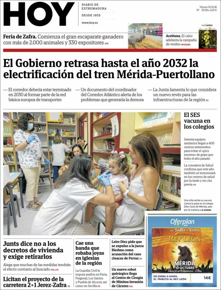 Portada de Hoy - Badajoz (Espa&ntilde;a)
