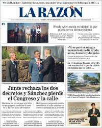 Portada de La Razón (Espa&ntilde;a)
