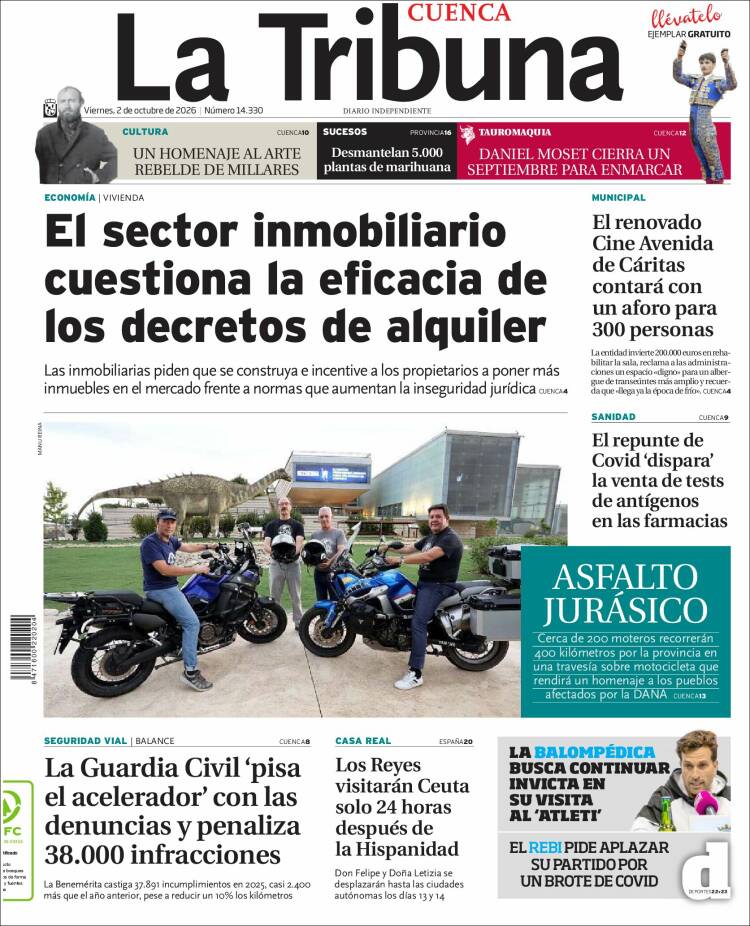 Portada de La Tribuna de Cuenca (Espa&ntilde;a)