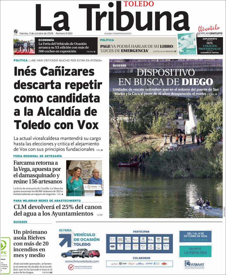 Portada de La Tribuna de Toledo (Espa&ntilde;a)