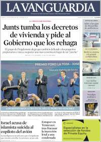 Portada de La Vanguardia (Espa&ntilde;a)