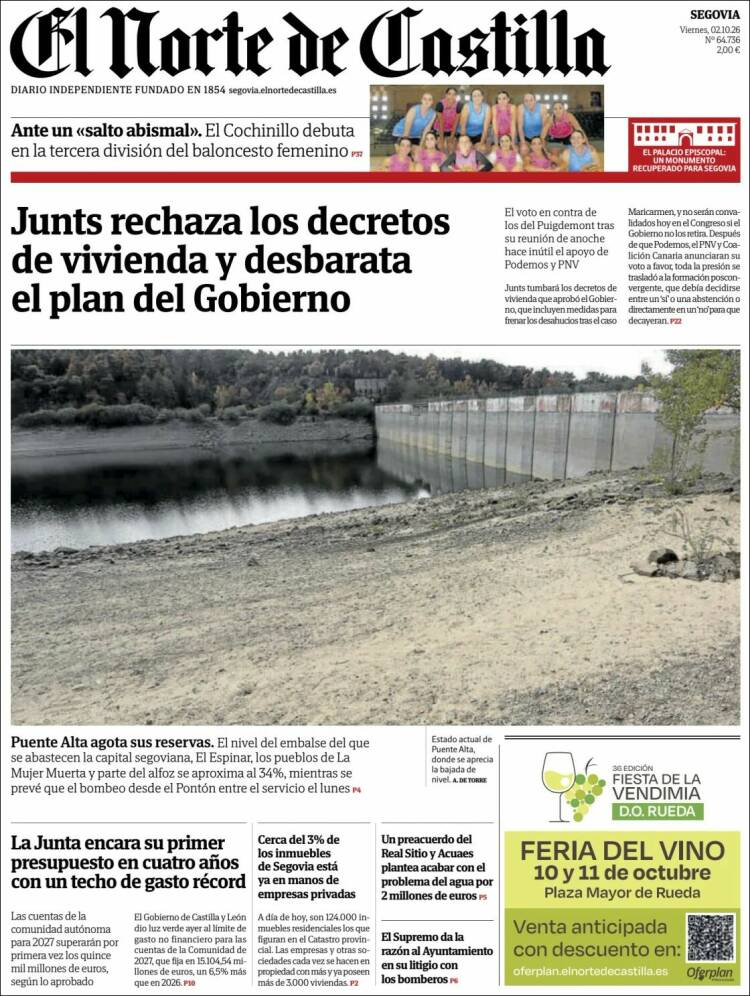 Portada de Norte de Castilla - Segovia (Espa&ntilde;a)