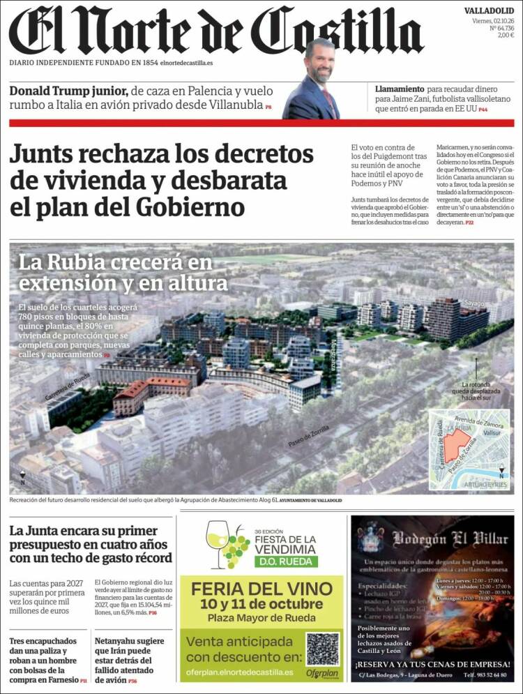 Portada de Norte de Castilla - Valladolid (Spain)