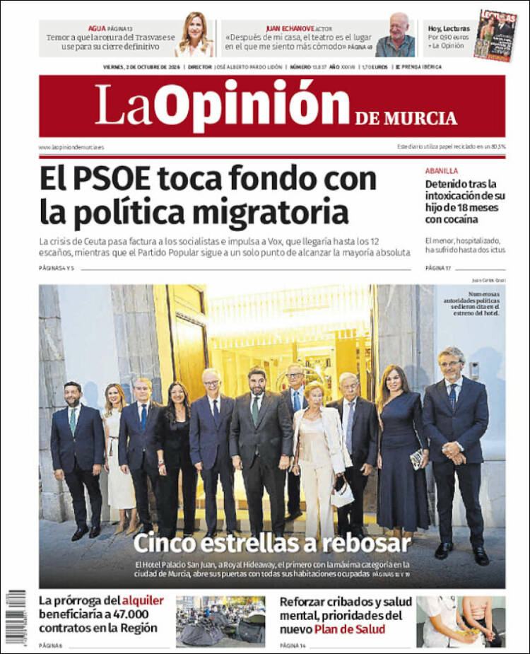 Portada de La Opinión de Murcia (Espa&ntilde;a)