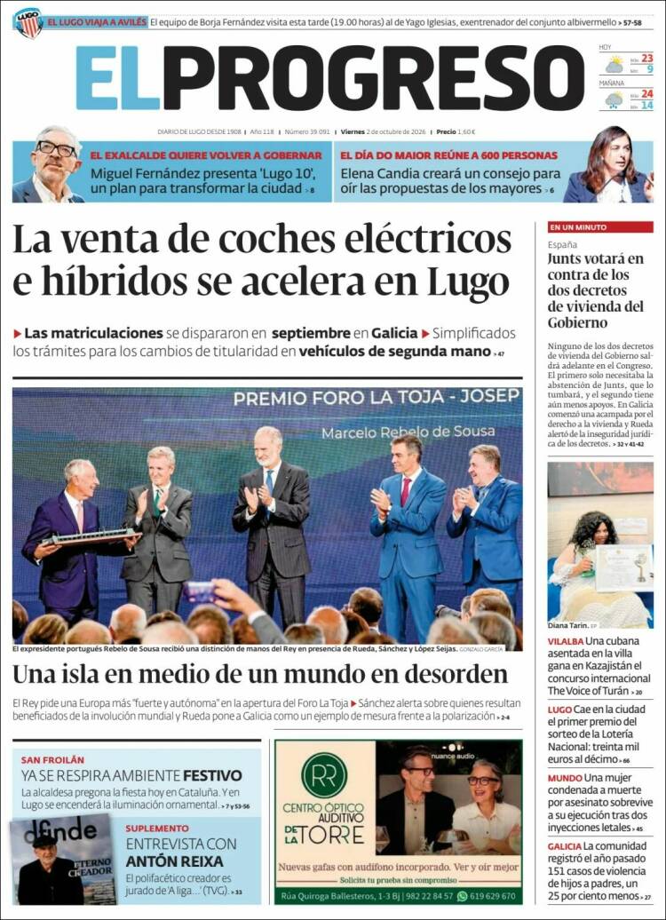 Portada de El Progreso (Espa&ntilde;a)