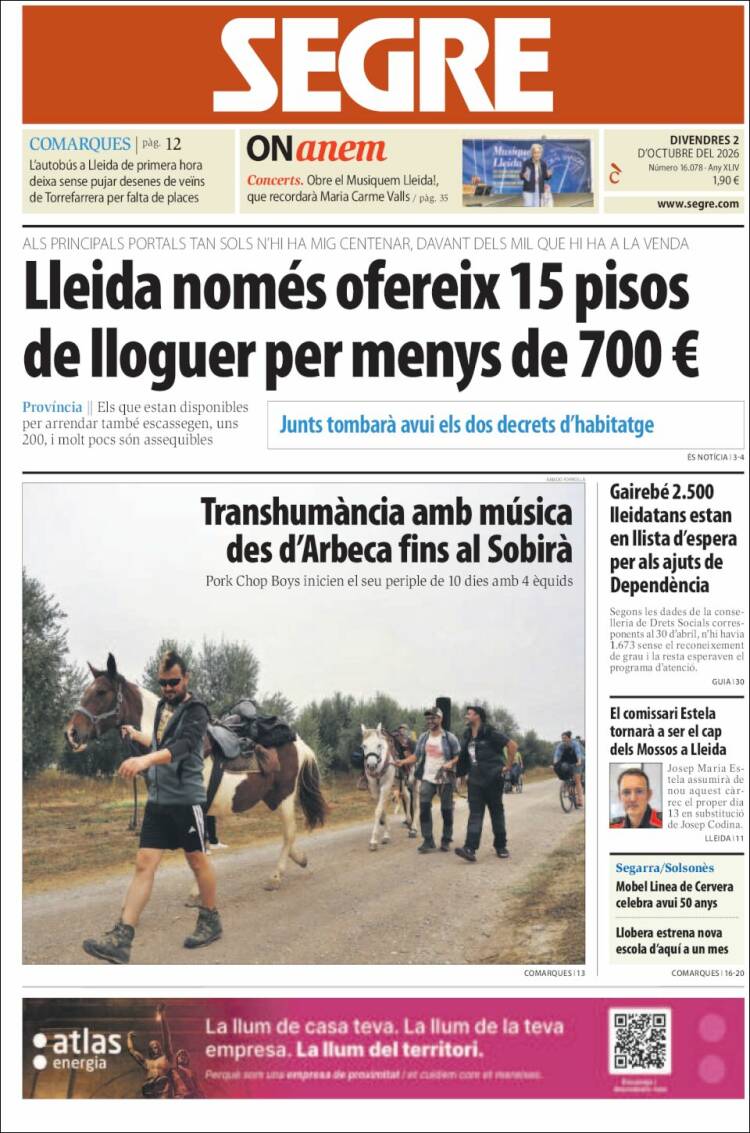 Portada de Segre (Espa&ntilde;a)