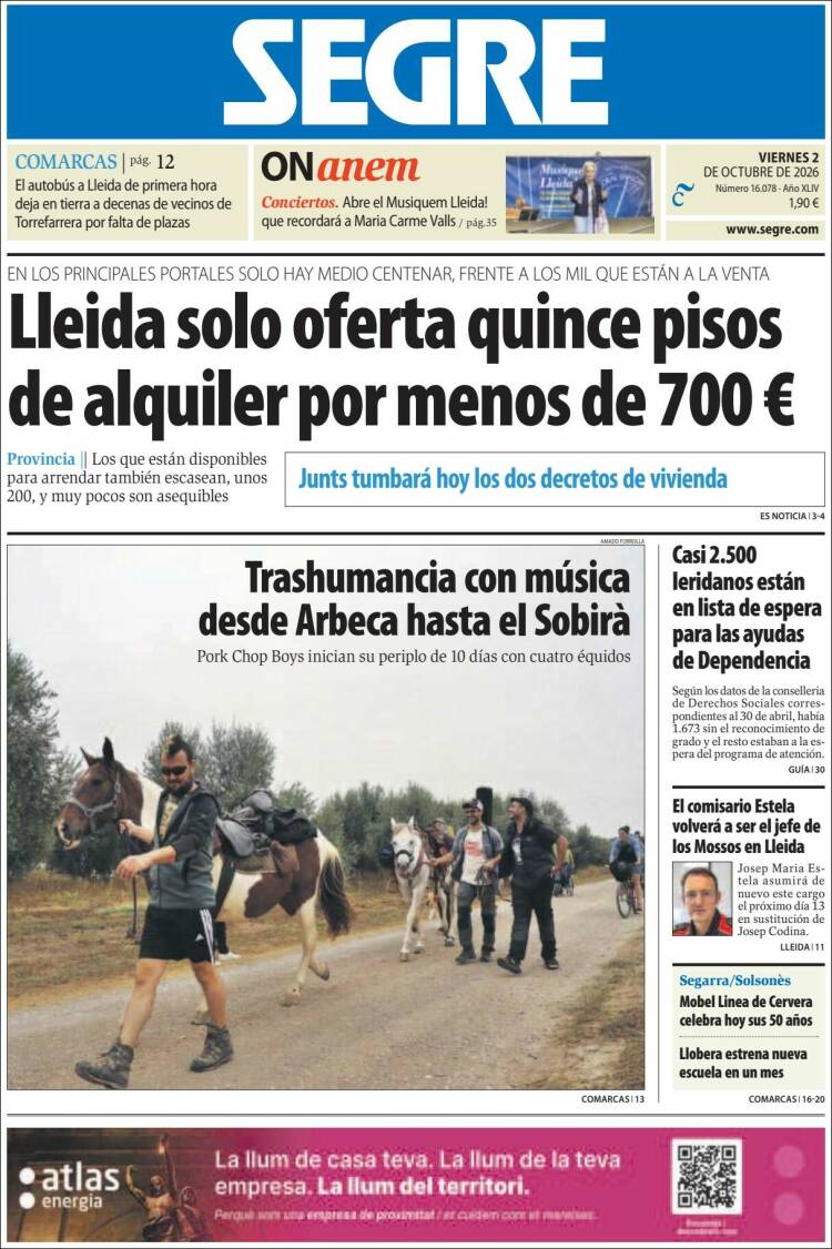 Portada de Segre  (Espa&ntilde;a)