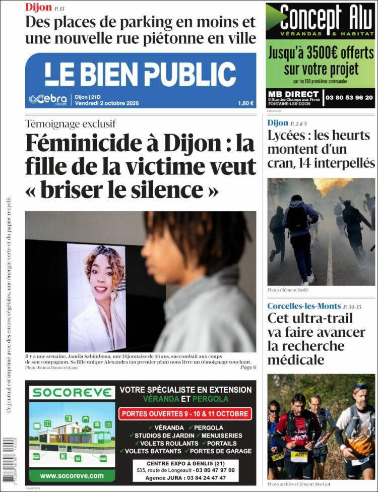 Portada de Le Bien Public (Francia)