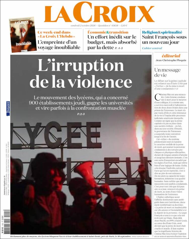 Portada de La Croix (Francia)