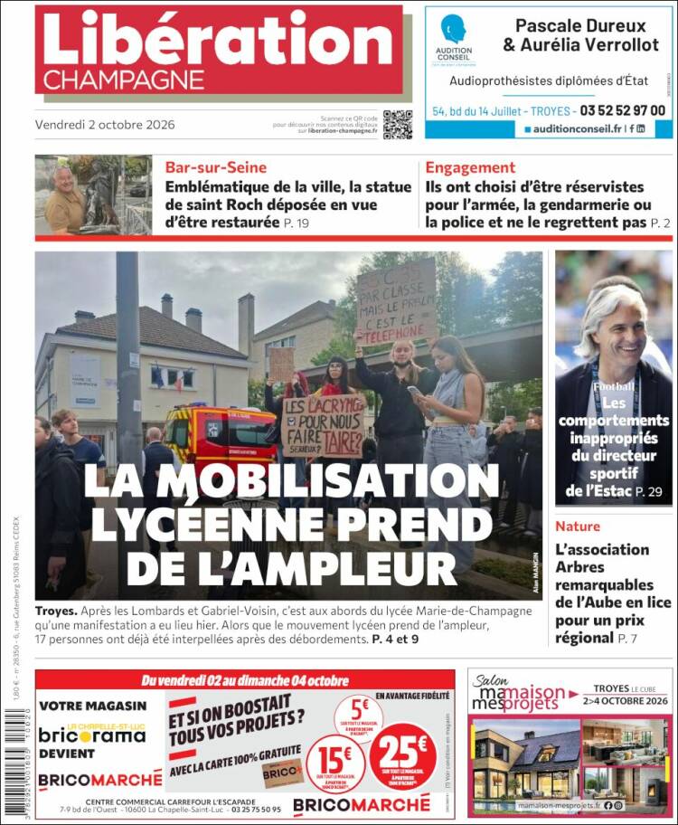 Portada de Libération Champagne (Francia)