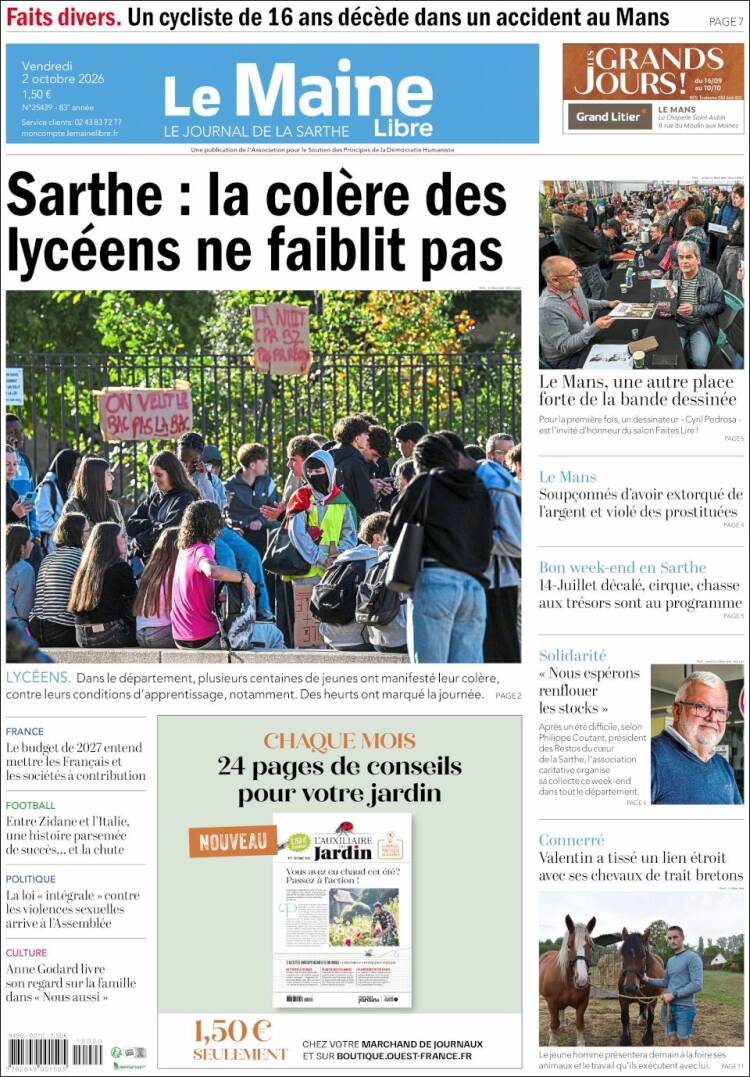 Portada de Le Maine Libre (Francia)