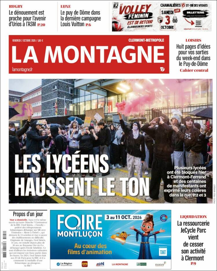 Portada de La Montagne (Francia)