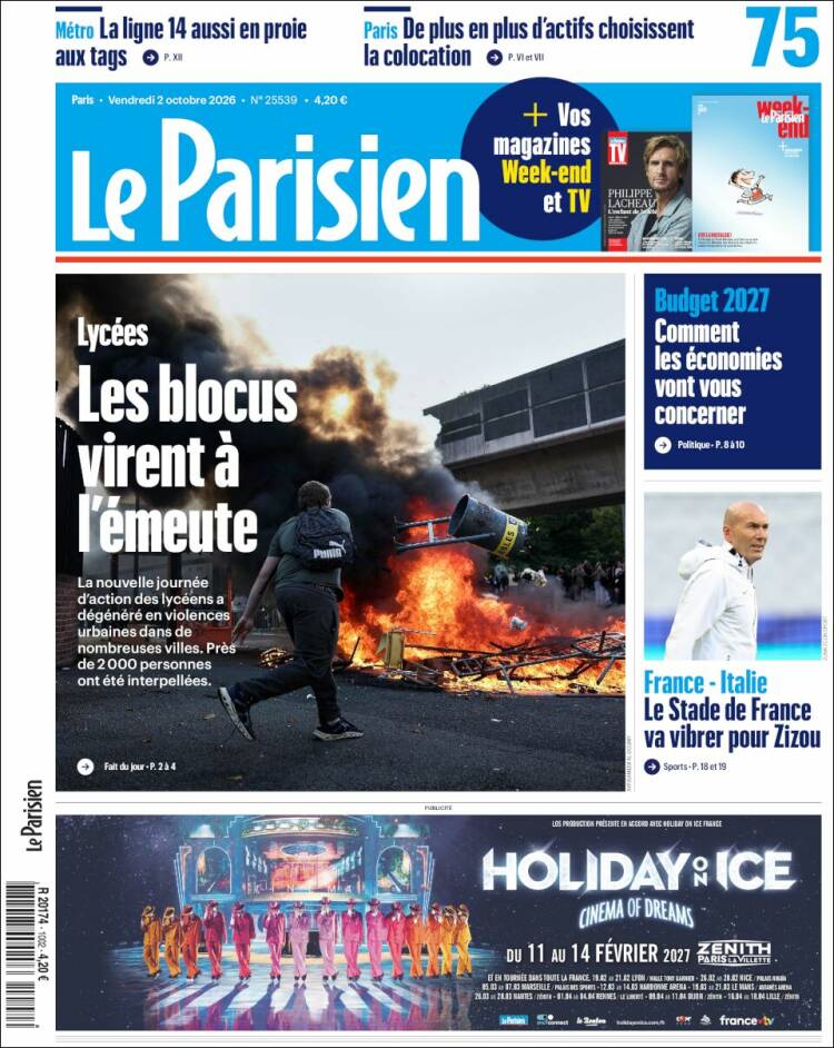 Portada de Le Parisien (Francia)