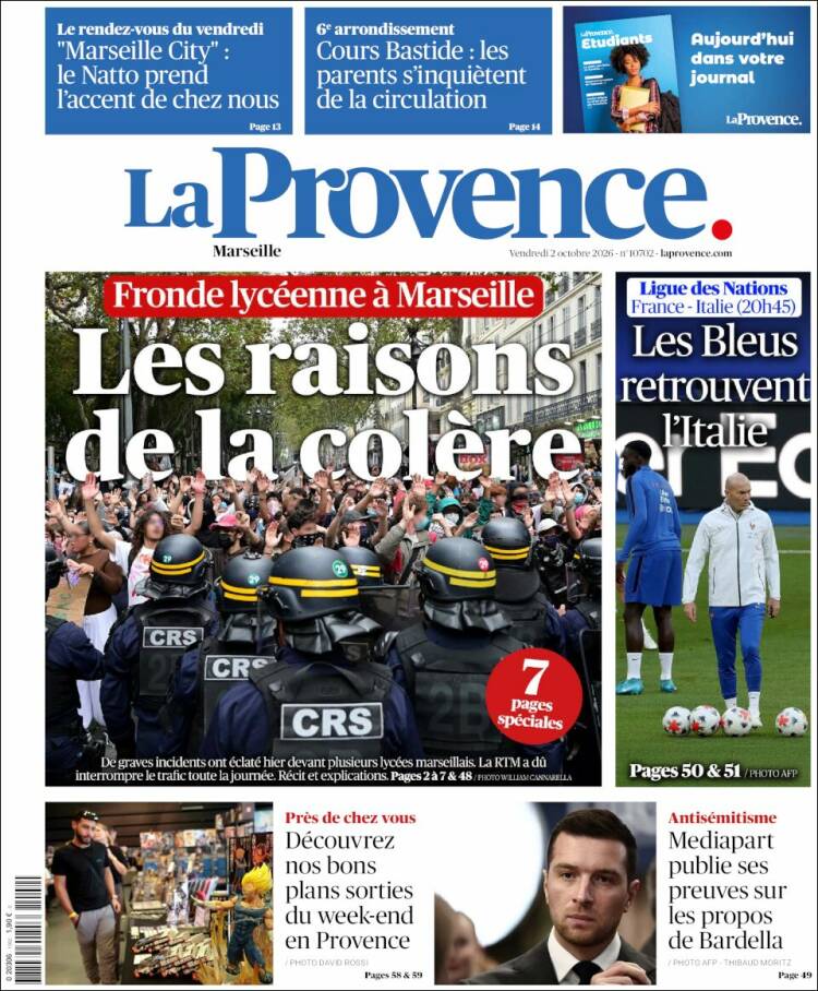 Portada de La Provence (Francia)