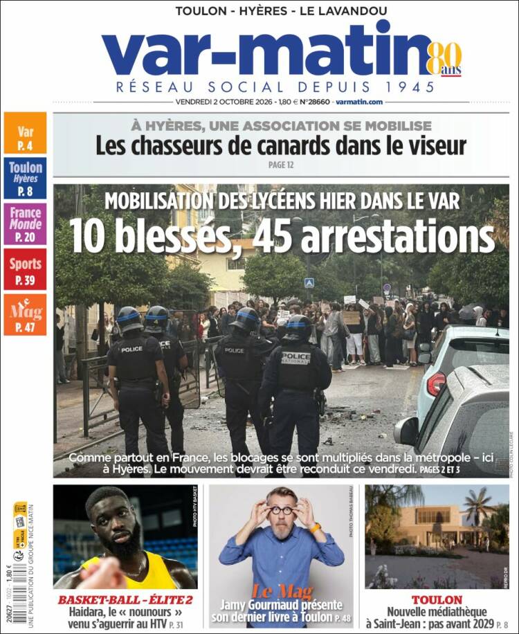 Portada de Var-Matin (Francia)
