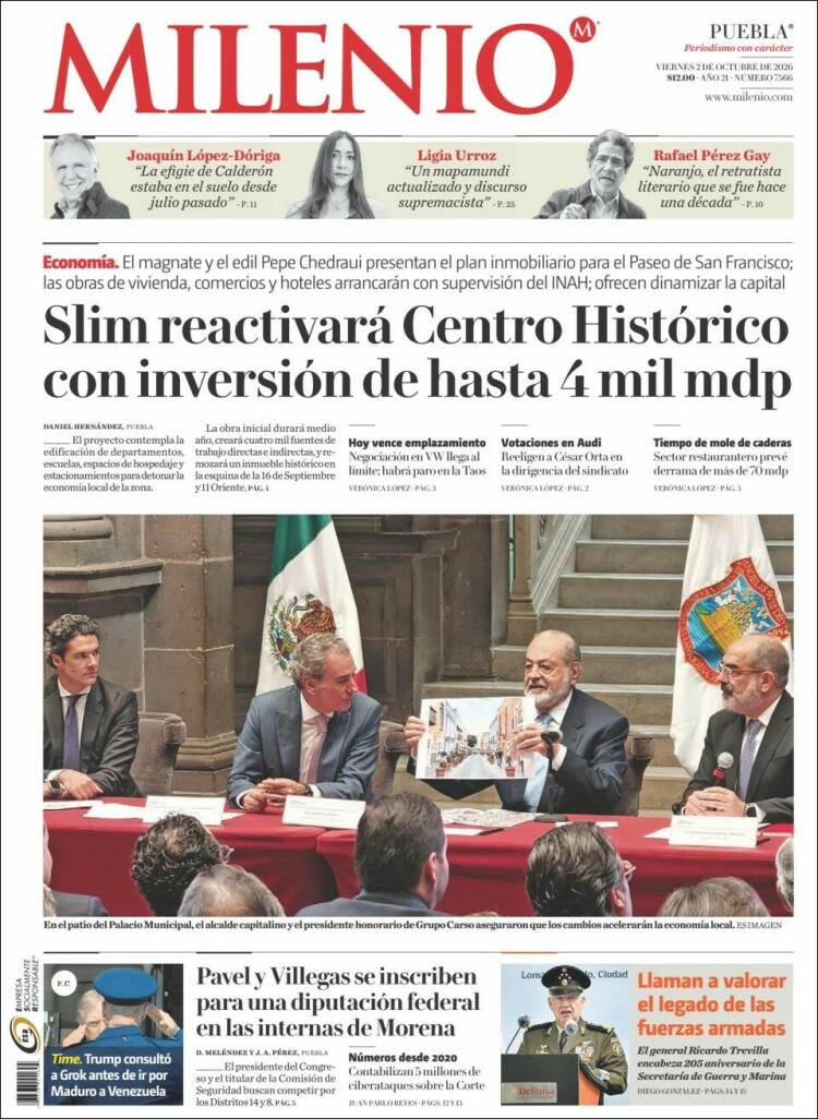 Portada de Milenio de Puebla (M&eacute;xico)