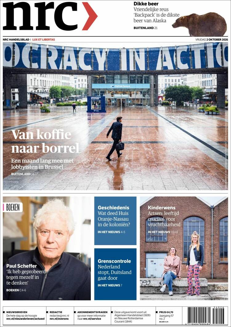 Portada de NRC Handelsblad (Pa&iacute;ses Bajos)
