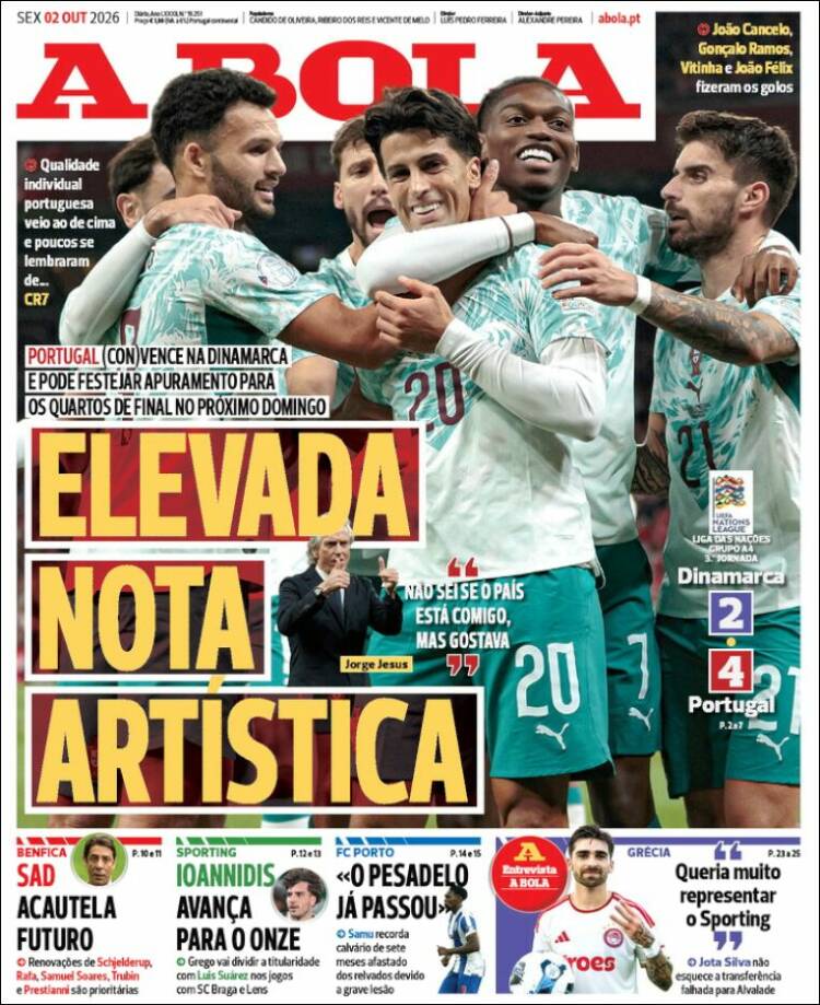 Portada de A Bola (Portugal)
