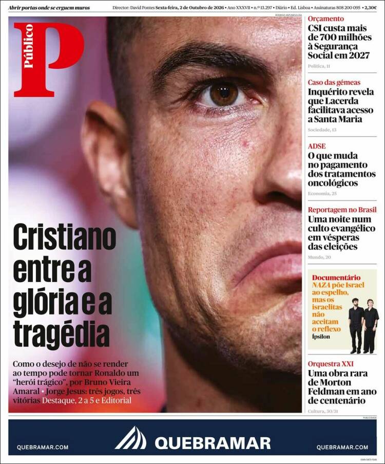 Portada de Público (Portugal)