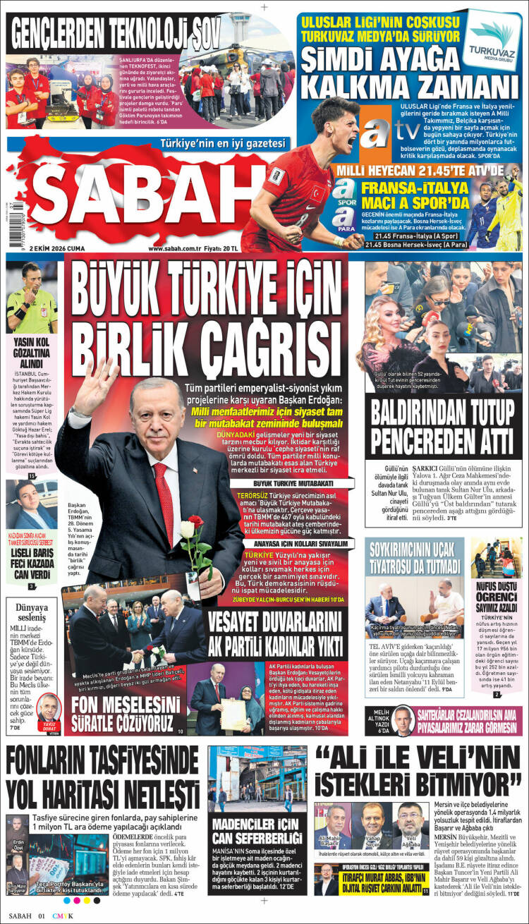 Portada de Sabah (Turqu&iacute;a)