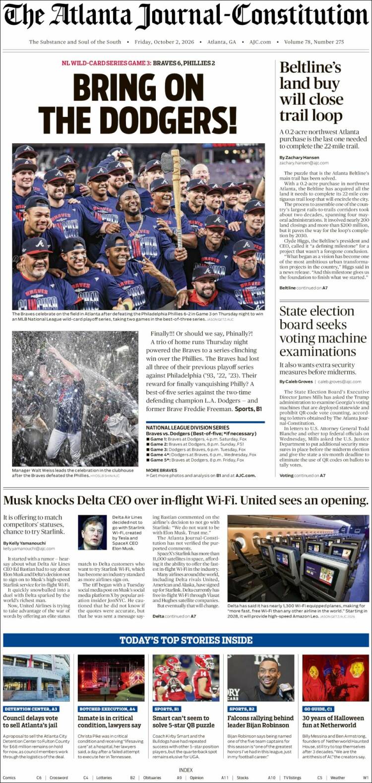 Portada de The Atlanta Journal-Constitution (USA)