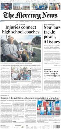 Portada de San Jose Mercury News (USA)